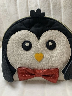 NWT Betsey Johnson multi color PVC /fabric cosmetic penguin bag - Image 1 of 4