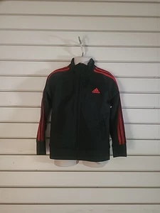 Adidas Kids Unisex Black/Red Track Jacket Size 4 Talla - Picture 1 of 3