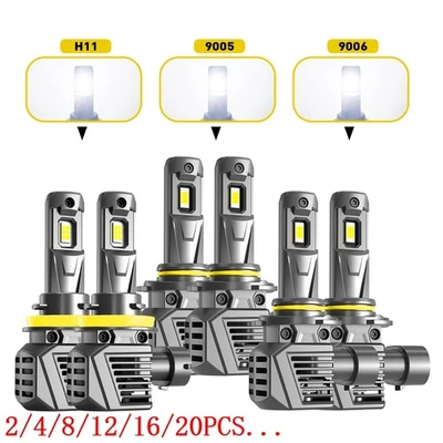 9005+9006 LED Combo LED Headlight Kit 30000LM Light Bulbs Hi/Low Beam 650  2/4X - Imagem 1 de 4