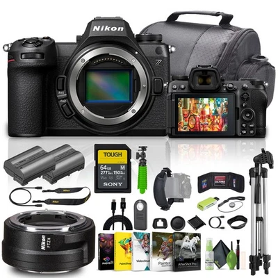Cámara sin espejo Nikon Z6 III + adaptador de montaje FTZ II + paquete de tarjeta de memoria de 64 GB Foto 1 de 4