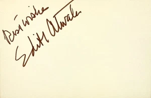EDITH ATWATER Signed Autographed 4"x 6" INDEX CARD Mr. Sardonicus STRAIT-JACKET - Picture 1 of 6