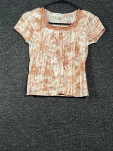 No Comment Girls Pull Over T-Shirt Short Sleeve Button Accent Size L 14 - Picture 1 of 10