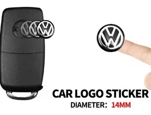 2 x V Double U 14mm Key Fob Replacement Badges/stickers/emblems - Picture 1 of 2