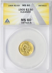 Cuarto de águila Liberty Gold 1905 $2,5 ANACS MS60 detalles limpios - Imagen 1 de 4