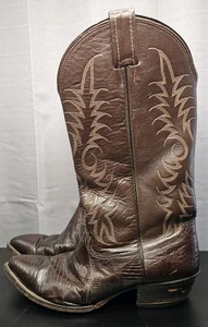 Nocona Russet Braun Leder Cowboy Western Stiefel Herren Größe 8 D Hergestellt in den USA - Bild 1 von 14