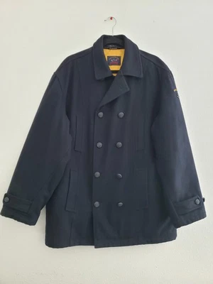 Paul & Shark Mens Pea Coat Double-Breasted Wool/Nylon Deep Navy Blue Sz M ?(48") - Image 1 of 4