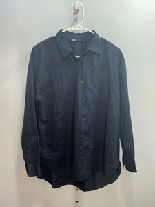Camisa negra de manga larga Uniqlo para hombre, talla grande. 3C - Imagen 1 de 5
