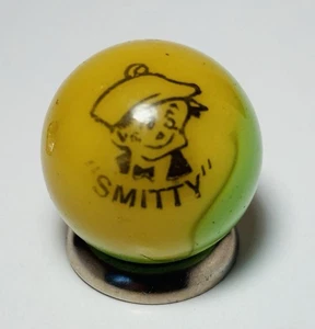 Peltier Glass Co SMITTY Comic Strip Marble .68” Near Mint- Condition - Picture 1 of 7