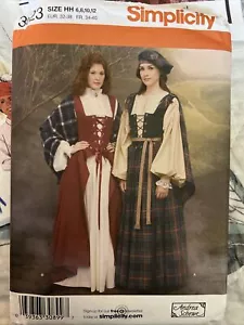 Simplicity Pattern 3623 Misses Medieval Renaissance Costume Sz 6-12 Uncut New - Picture 1 of 3