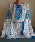 Ukrainian Hand Embroidered Women's Blouse, Size  L  Batist,  Ukraine
