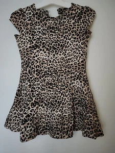 Gymboree Size 7 Ready Dress Go Tan Brown Leopard Cheetah Tiered Ruffle Dress - Picture 1 of 3