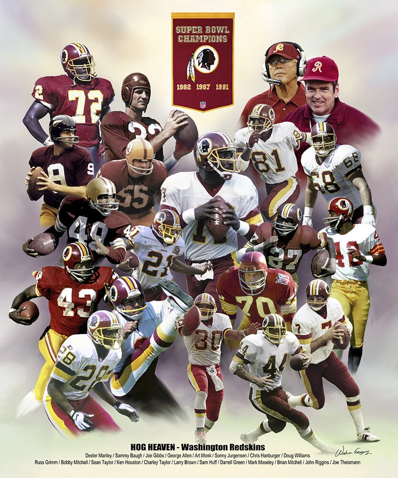 Washington Redskins Hog Heaven II, Wishum Gregory Art, Wall Decor Print 20" x16" - Image 1 of 1