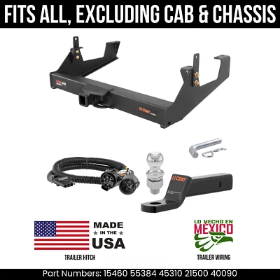 For 11-19 Chevy Silverado 3500HD Trailer Hitch 4 Pin Wiring 2" Ball Excl C&Cs 2" — 第 1/4 张图片