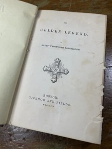 1856 The Golden Legend, Henry Wadsworth Longfellow, Ticknor & Fields Boston 326p - Picture 1 of 21