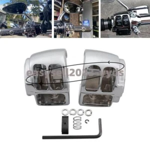 Chrome Hand Control Switch Housing Cover Caps kit For Harley Touring Sportster - Picture 1 of 9