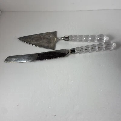 Cuchillo para servidor de pasteles/pasteles Mikasa Rousseau de plata y cristal de colección Foto 1 de 4