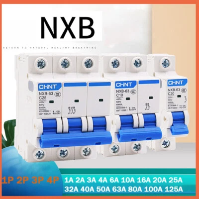 NXB MCB Circuit Breaker Type C Disconnector 1P 2P 3P 4P Pole 1AMP - 125AMP 220V - image 1 of 4