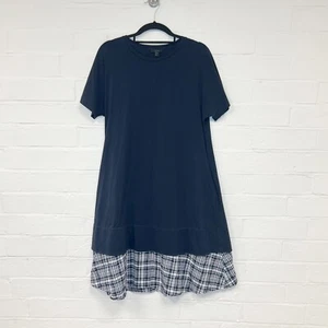 COS Dress Navy Blue Short Sleeve A-line Summer Minimal Cotton Size S - Picture 1 of 12