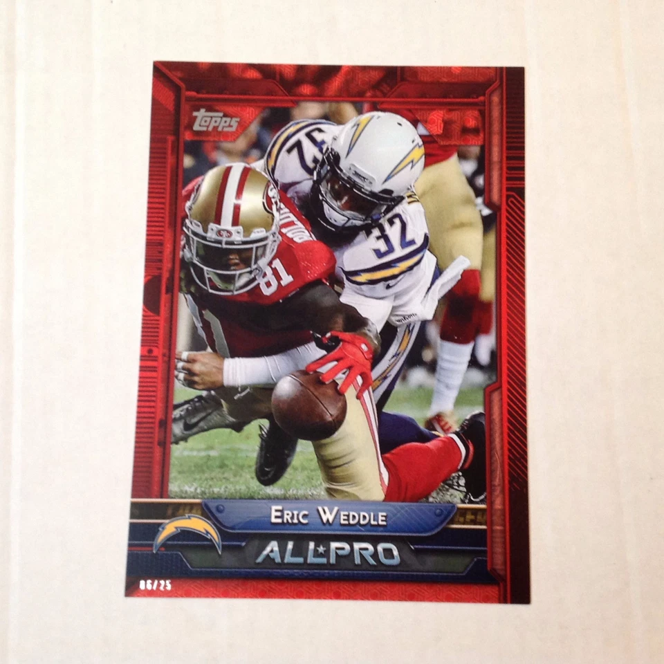 #288 Eric Weddle Utah / Chargers AP #ed/25 made Red Version 2015 Topps 5x7 - Image 1 of 1