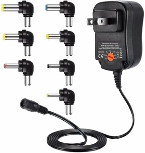 Universal AC DC Power Adapter for Small Electronics 12 Watts Multi Voltages 3-12 - Picture 1 of 7