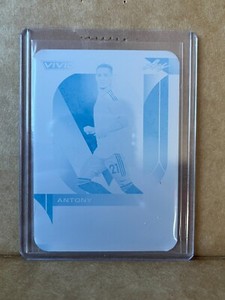 Antony 2022 Leaf Vivid Soccer Cyan Printing Plate 1/1 BA-A1