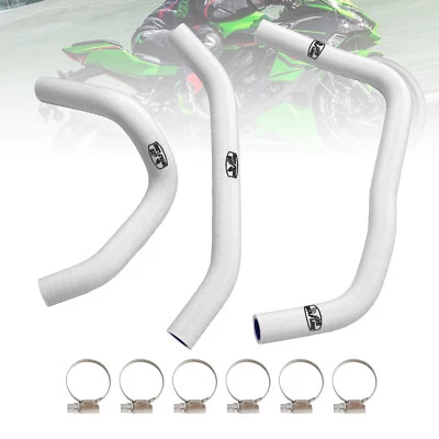 Silicone Radiator coolant Hose kit For Kawasaki ZX4R ZX-4RR 2023-2024 White E2 - Image 1 of 4