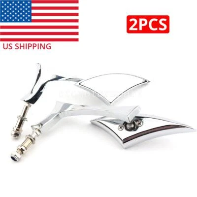Chrome Motorcycle Rearview Mirrors For Harley-Davidson Sportster XL1200 XL883 - Image 1 of 4