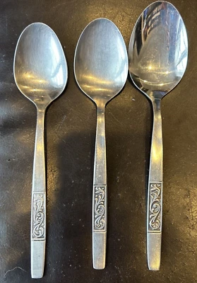 Amefa Stainless Holland Royal 1 Serving Spoon & 2 Tablespoons Satin Black Accent — 第 1/4 张图片