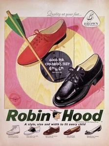 VINTAGE 1950s Print Ad ~ Robin Hood Shoes ~ A style, size and width to fit every - Picture 1 of 1