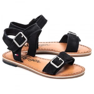 Tommy Hilfiger Girls Sandals Size 11 Eu 29 Navy Leather Brand New Summer Shoes - Picture 1 of 6