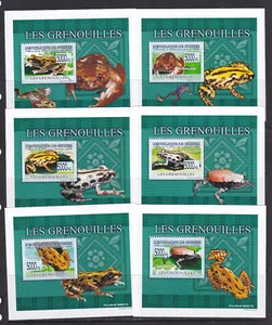 Ranas Guinea 2009 6 hojas S edición Deluxe MNH - Imagen 1 de 1