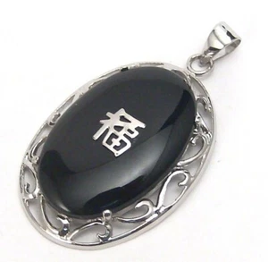 Schwarzer Onyx Anhänger Sterlingsilber Kühn Brandneu - Bild 1 von 3