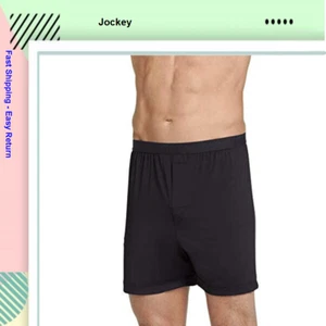 Jockey Men's Underwear Travel 4.5" Boxer, Black, Size Small - Picture 1 of 1