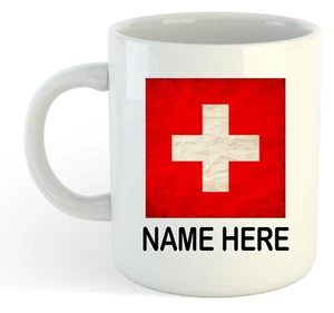 Personalizzato Ruvido Look Bandiera Tazza - Aggiungi il Tuo Nome - Svizzera - Picture 1 of 1