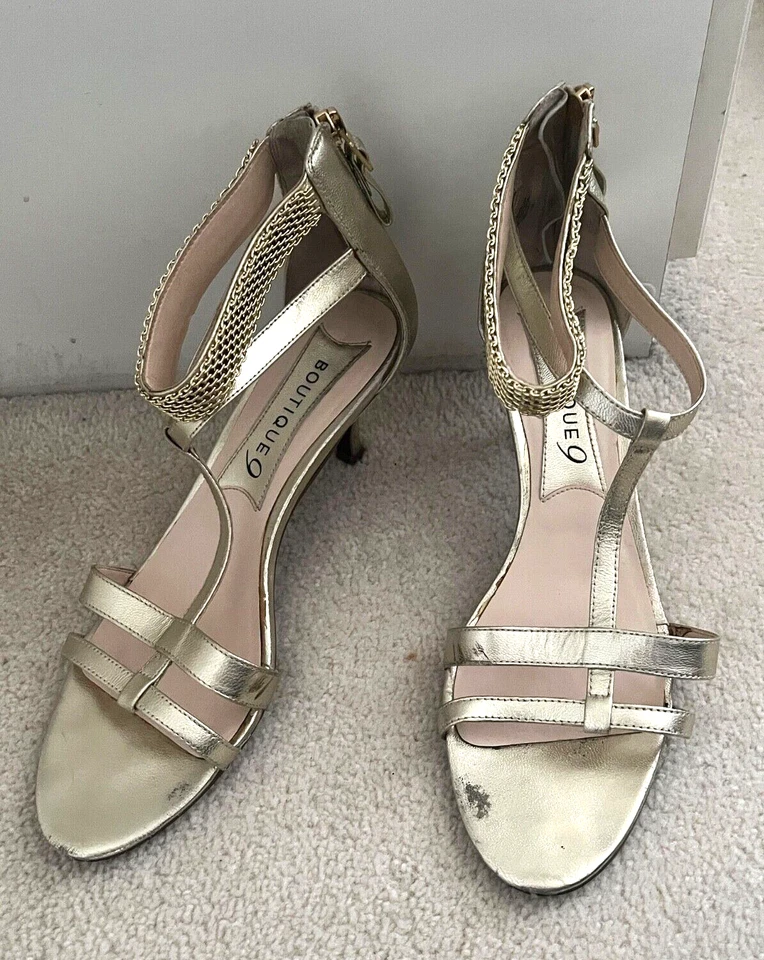 Boutique 9 Ankle Cuff Sandals Light Gold Leather Size 41 UK 8 US 10M - image 1 of 4