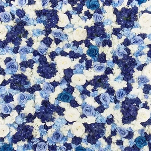 Juego de 12 paneles 3D 8x4 pies flores florales fondo de pared índigo decoración azul marino paneles de rosa - Imagen 1 de 3