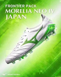 Mizuno Soccer Cleats MORELIA NEO 4 JAPAN White Pearl x Neon Green P1GA253037 New - Picture 1 of 6