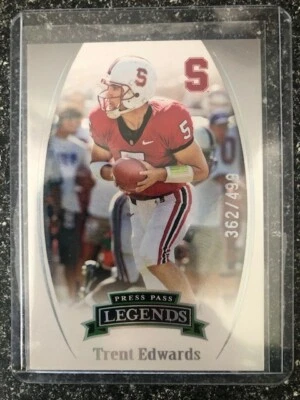 2007 Press Pass Legends Silver - #S-54 - Trent Edwards (Stanford) /499 - Image 1 of 2