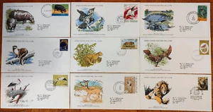 WORLDWIDE 1976-1979 WILDLIFE VERY FINE 9 x FDC + 9 CARD DIFERENT COUNTRY Set#12 - Picture 1 of 2