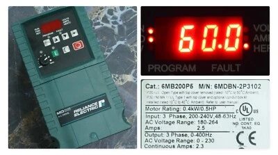 RELIANCE ELECTRIC 6MB200P5 0.5 HP DRIVE SERIES A 6MDBN-2P3102 FRN:3.03 - Image 1 of 4