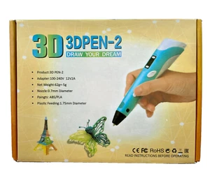 3D PEN KIT 100 - 240V 12V 2A 0.77mm ABS OR PLA 1.75mm PLASTIC FEEDING USA SELLER - Picture 1 of 4