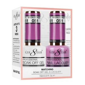 Cre8tion Soak Off Gel Polish & Matching Nail Lacquer - #51 Wreckless Nights - Picture 1 of 7