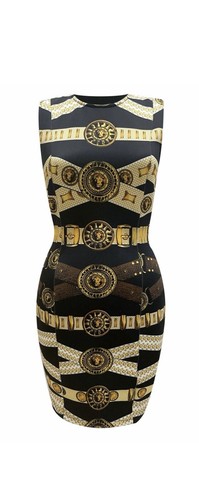 Mini abito donna Versace nero bodycon senza maniche 10 12 sexy