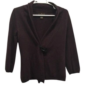 Fenn Wright Manson 2-ply Cashmere Sweater Cardigan Womens S Deep Purple Artsy - Picture 1 of 7