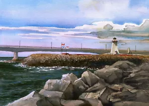 Port Borden Range Rear Lighthouse Prince Edward Island Canada. James Mann Prints - Picture 1 of 2