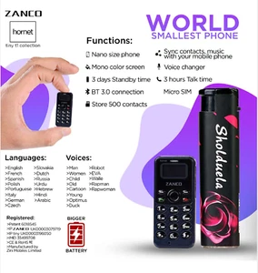 Zanco Hornet SmalL Phone Smart Mobile Voice Changer Unlocked - New - Picture 1 of 8