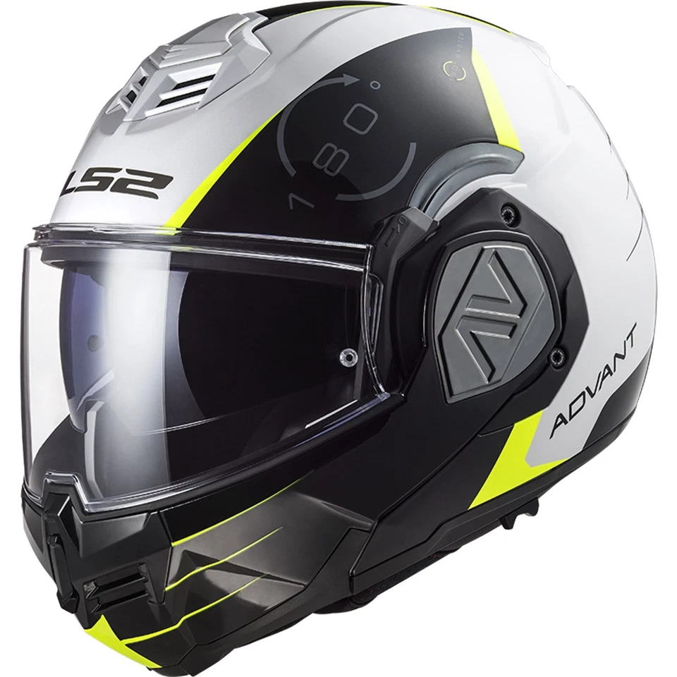 Motorradhelm LS2 Klapphelm Motorrad ADVANT CODEX White Black XS
