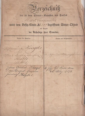 Directory Taxes Kataster Medium - Cunewalde 1872! (D8 - Image 1 of 2