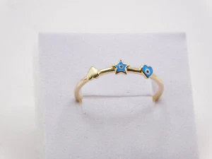 14k real gold turkish eye ring - Picture 1 of 1