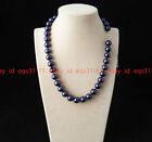 Genuine Beautiful 10mm Blue South Sea Shell Pearl Round Beaded Necklace 18"